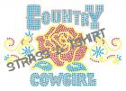 T-shirt Country roses cowgirl en strass C25
