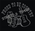 T-shirt proud to be country en strass C19